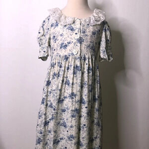 Vtg Jazz kids floral lace cottage core dress 7